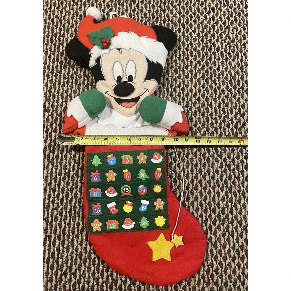 Vtg. Mickey Mouse Advent Calendar Disney Gemmy Ind. Talking Christmas Countdown